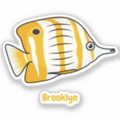 Sticker Illustration de la caricature du poisson papillon  (Recto)