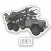 Sticker Illustration de la caricature d'un véhicule à miss (Recto)