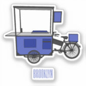 Sticker Illustration de la charrette alimentaire (Recto)