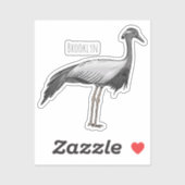 Sticker Illustration de la grue Demoiselle (Feuille)