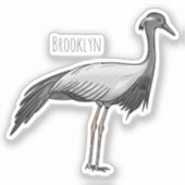 Sticker Illustration de la grue Demoiselle (Recto)