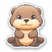 Sticker Illustration de la loutre de dessin (Recto)