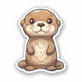 Sticker Illustration de la loutre de dessin (Recto)