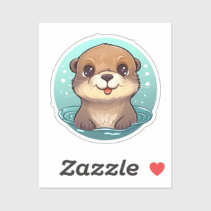 Sticker Illustration de la loutre de dessin