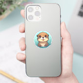Sticker Illustration de la loutre de dessin (Téléphone)