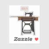 Sticker Illustration de la machine à coudre (Feuille)