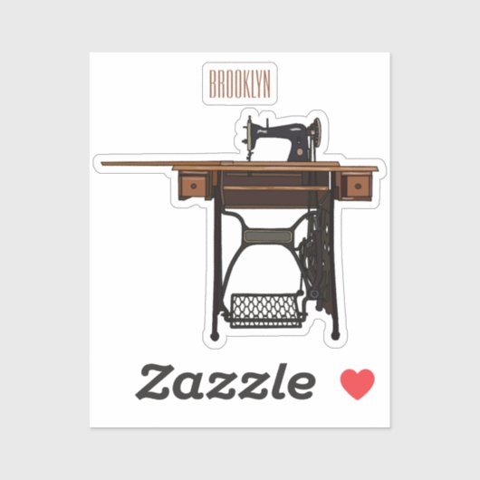 Sticker Illustration de la machine à coudre (Feuille)