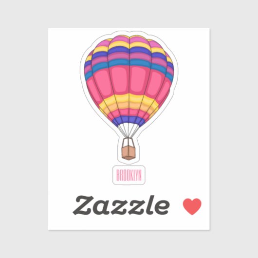 Sticker Illustration de la montgolfière (Feuille)