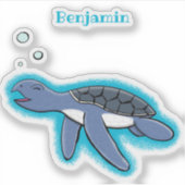 Sticker Illustration de la petite tortue de mer (Devant)