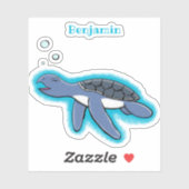Sticker Illustration de la petite tortue de mer (Feuille)