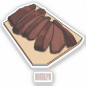 Sticker Illustration de la poitrine de boeuf (Recto)