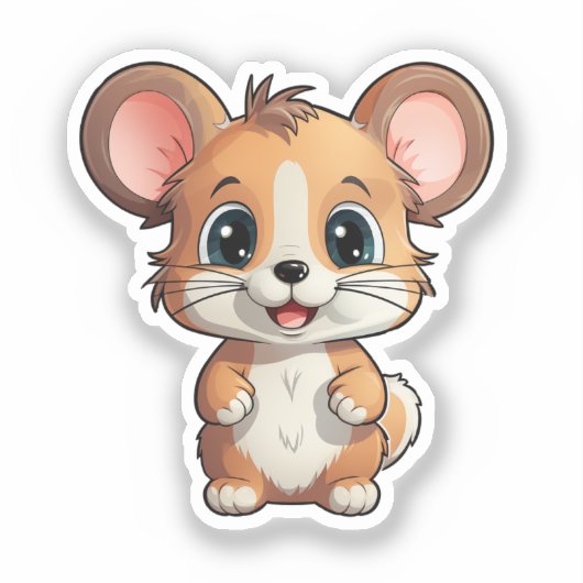 Sticker Illustration de la souris de dessin (Recto)