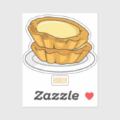 Sticker Illustration de la tarte à l'oeuf (Feuille)
