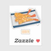 Sticker Illustration de la tempura crevette (Feuille)