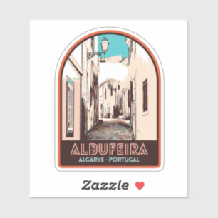 Sticker Illustration de la vieille ville d'Albufeira Algar