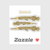 Sticker Illustration de l'alligator garfish (Feuille)