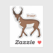 Sticker Illustration de l'antilope Pronghorn (Feuille)