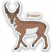 Sticker Illustration de l'antilope Pronghorn (Recto)