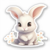 Sticker Illustration de lapin de dessin (Recto)