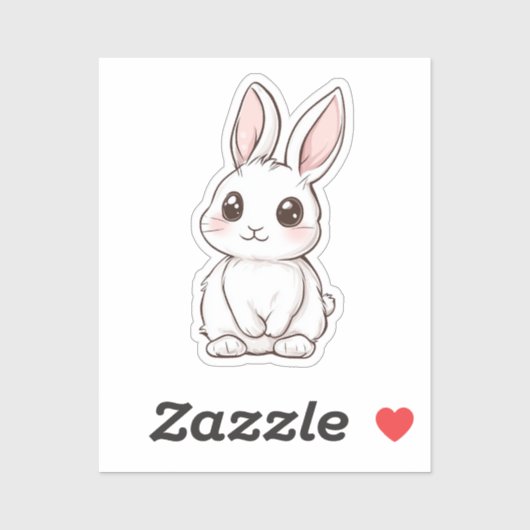 Sticker Illustration de lapin de dessin (Feuille)