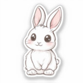 Sticker Illustration de lapin de dessin (Recto)