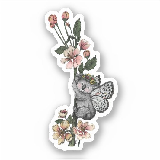 Sticker Illustration de l'aquarelle de la béaire de Koala  (Devant)