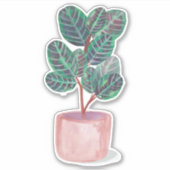 Sticker Illustration de l'aquarelle de la plante Plante Pe (Devant)