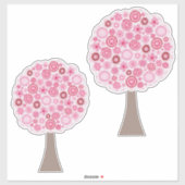 Sticker Illustration de l'art de l'arbre de Bohême rose (Feuille)