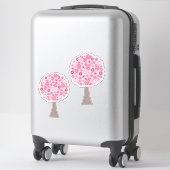 Sticker Illustration de l'art de l'arbre de Bohême rose (Sur valise)