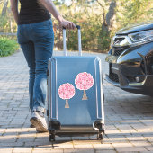 Sticker Illustration de l'art de l'arbre de Bohême rose (Valise Insitu)