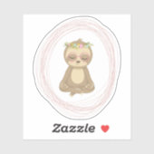 Sticker Illustration de l'art mignon Lotus Yoga (Feuille)