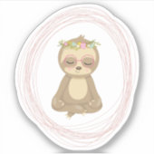 Sticker Illustration de l'art mignon Lotus Yoga (Devant)
