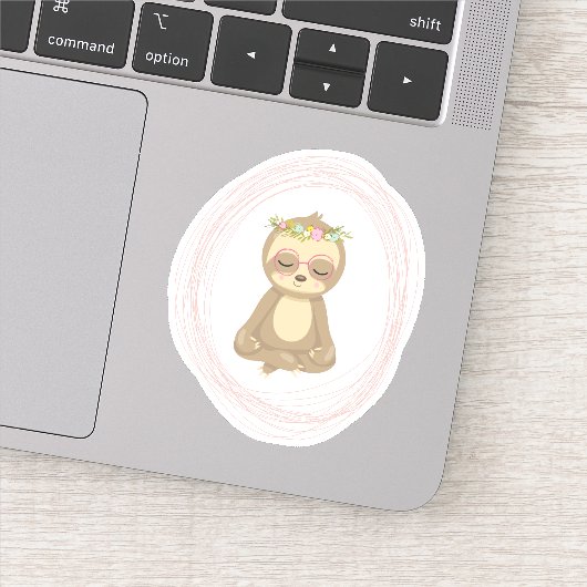 Sticker Illustration de l'art mignon Lotus Yoga (Détail)