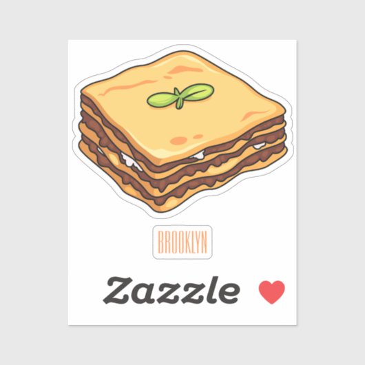 Sticker Illustration de Lasagna (Feuille)