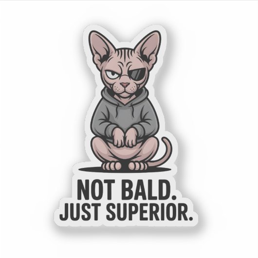 Sticker Illustration de l'attitude du chat Sphynx supérieu (Devant)