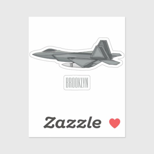 Sticker Illustration de l'avion de chasse (Feuille)