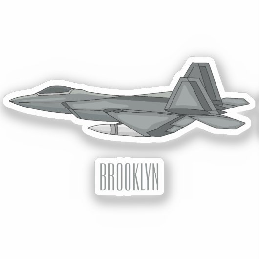 Sticker Illustration de l'avion de chasse (Recto)
