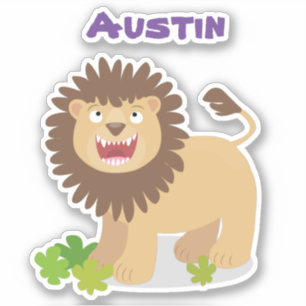 Sticker Illustration de l'effervescence de lions heureux