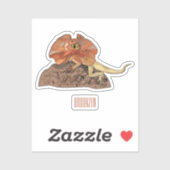Sticker Illustration de lézard à col frisé (Feuille)