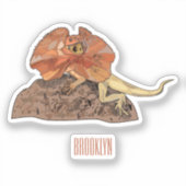 Sticker Illustration de lézard à col frisé (Recto)