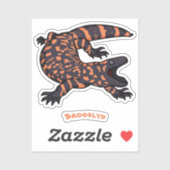 Sticker Illustration de lézard géant affamé (Feuille)
