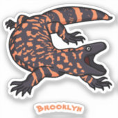 Sticker Illustration de lézard géant affamé (Recto)