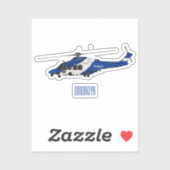 Sticker Illustration de l'hélicoptère de police (Feuille)
