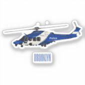 Sticker Illustration de l'hélicoptère de police (Recto)