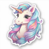 Sticker Illustration de licorne de dessin (Devant)