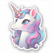 Sticker Illustration de licorne de dessin (Devant)