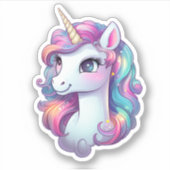Sticker Illustration de licorne de dessin (Devant)