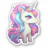 Sticker Illustration de licorne de dessin (Devant)