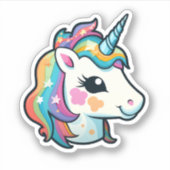 Sticker Illustration de licorne de dessin (Devant)