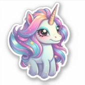 Sticker Illustration de licorne de dessin (Devant)